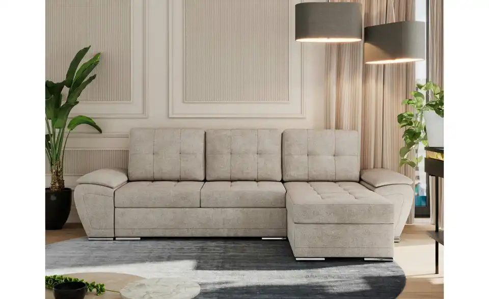 Ecksofa Beige, in Wohnsituation