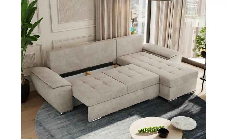 Ecksofa Beige, Funktionsansicht