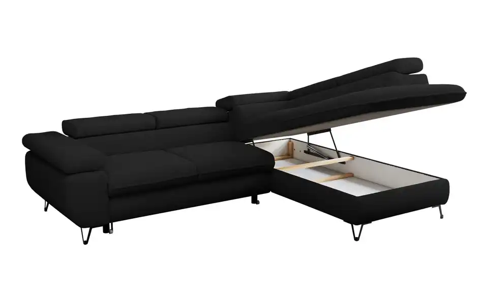 Ecksofa Schwarz, Detailansicht