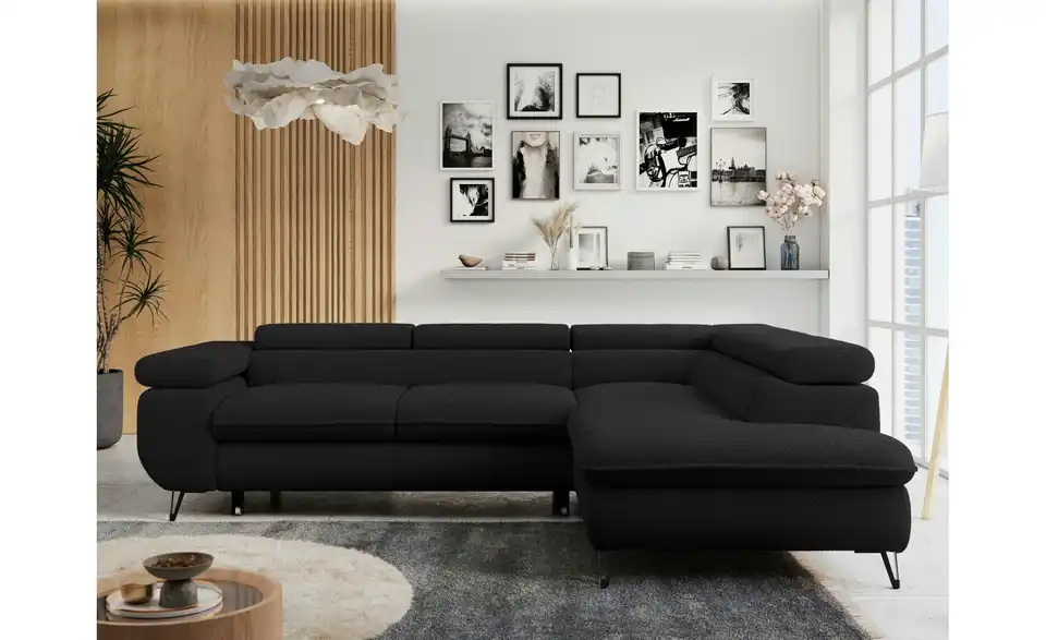 Ecksofa Schwarz, in Wohnsituation