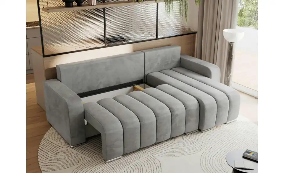 Ecksofa Hellgrau, Funktionsansicht