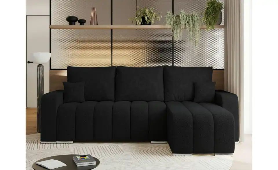 Ecksofa Schwarz, in Wohnsituation