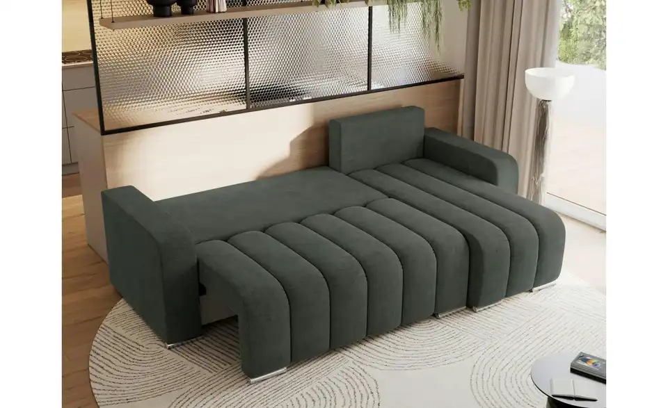 Ecksofa Dunkelgrau, in Wohnsituation