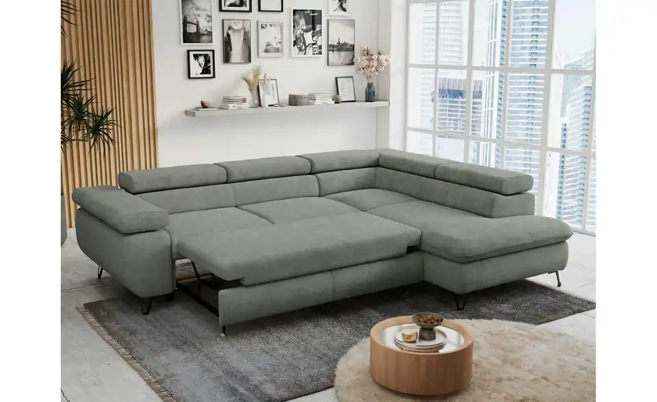 Ecksofa Grau, in Wohnsituation