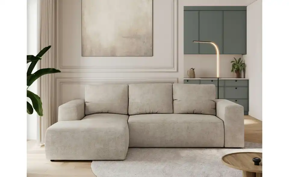 Ecksofa Beige, in Wohnsituation