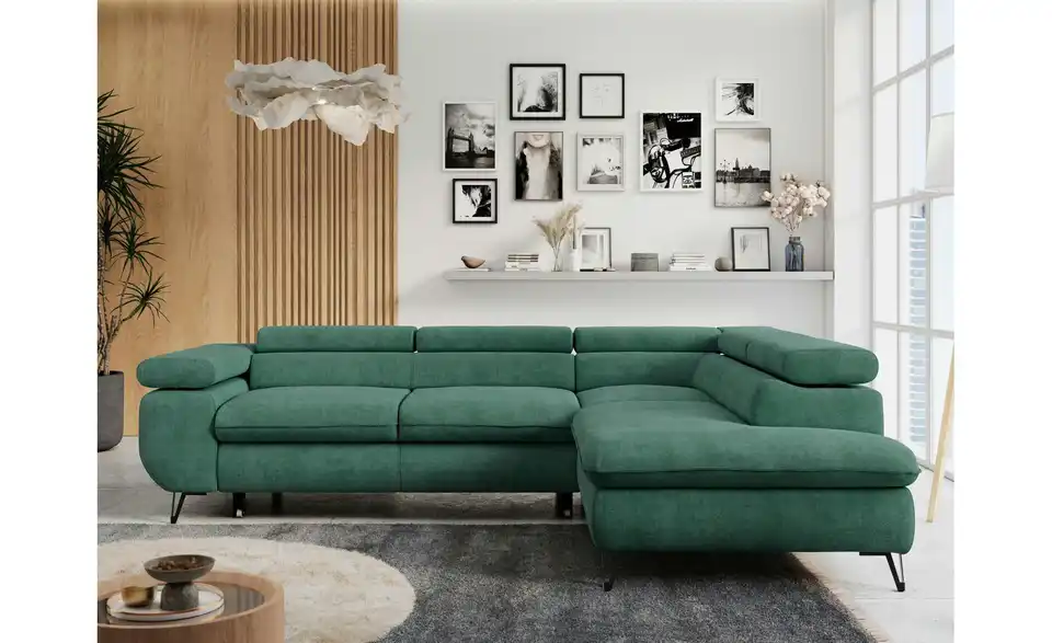 Ecksofa Grün, in Wohnsituation