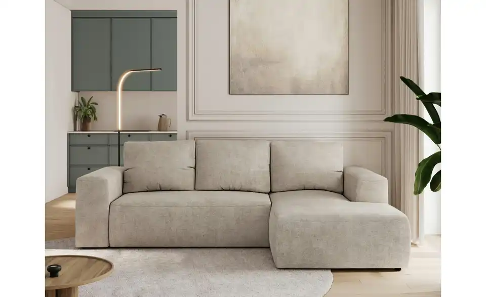 Ecksofa Beige, in Wohnsituation
