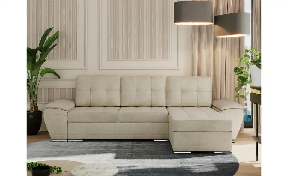 Ecksofa Beige, in Wohnsituation