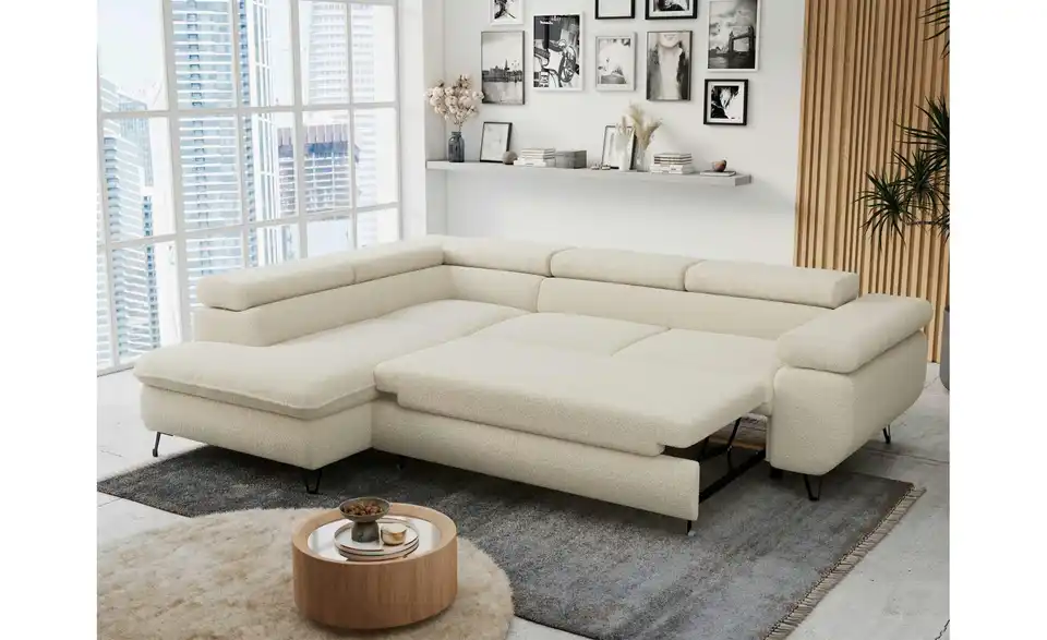 Ecksofa Beige, in Wohnsituation