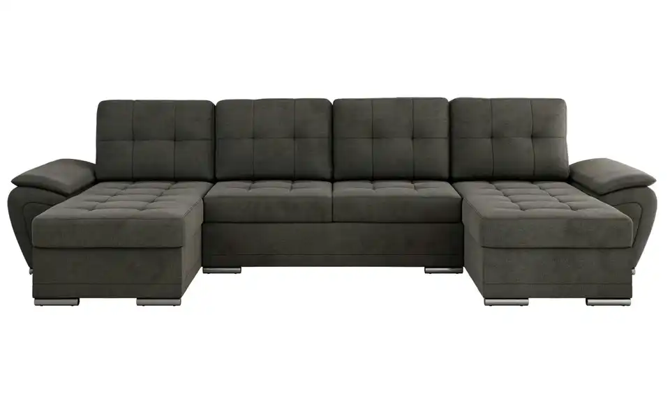 Wohnlandschaft Dunkelgrau, Frontansicht