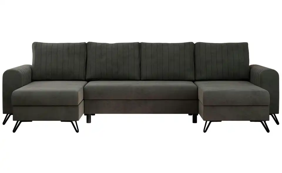 Wohnlandschaft Dunkelgrau, Frontansicht