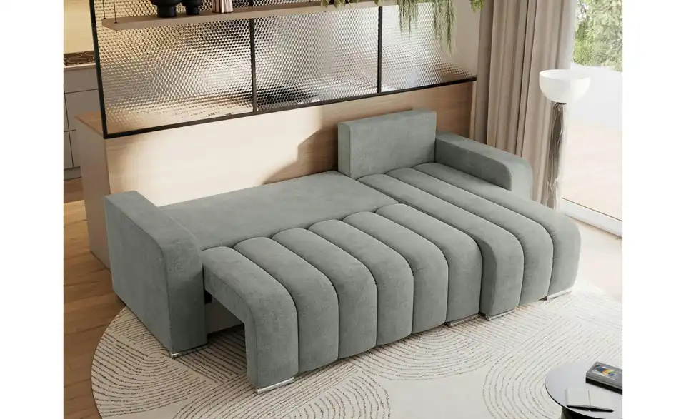Ecksofa Grau, in Wohnsituation