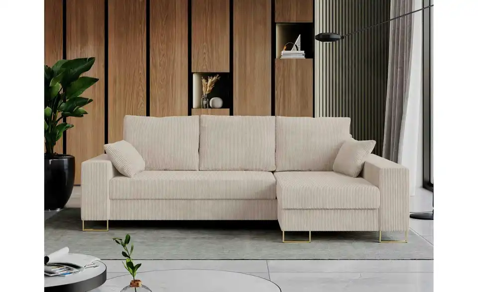 Ecksofa Beige, in Wohnsituation
