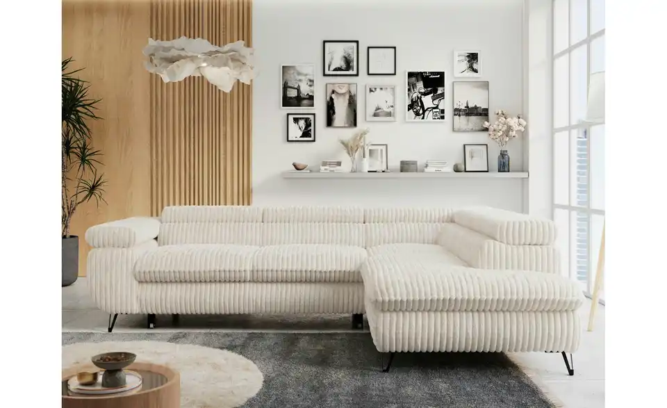 Ecksofa Beige, in Wohnsituation