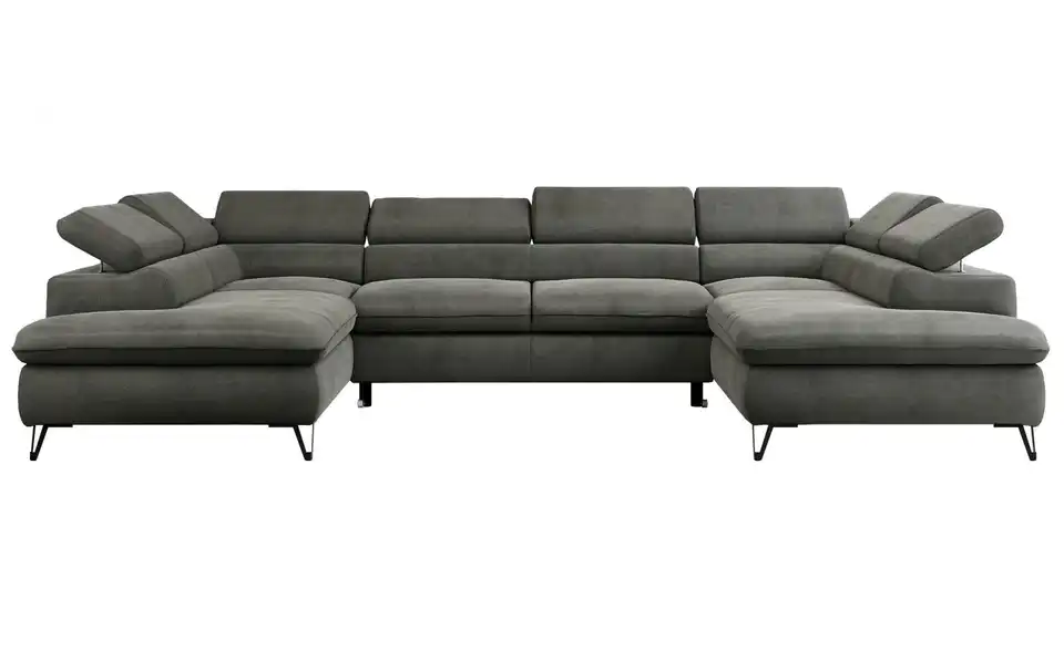 Wohnlandschaft Dunkelgrau Peter, Frontansicht