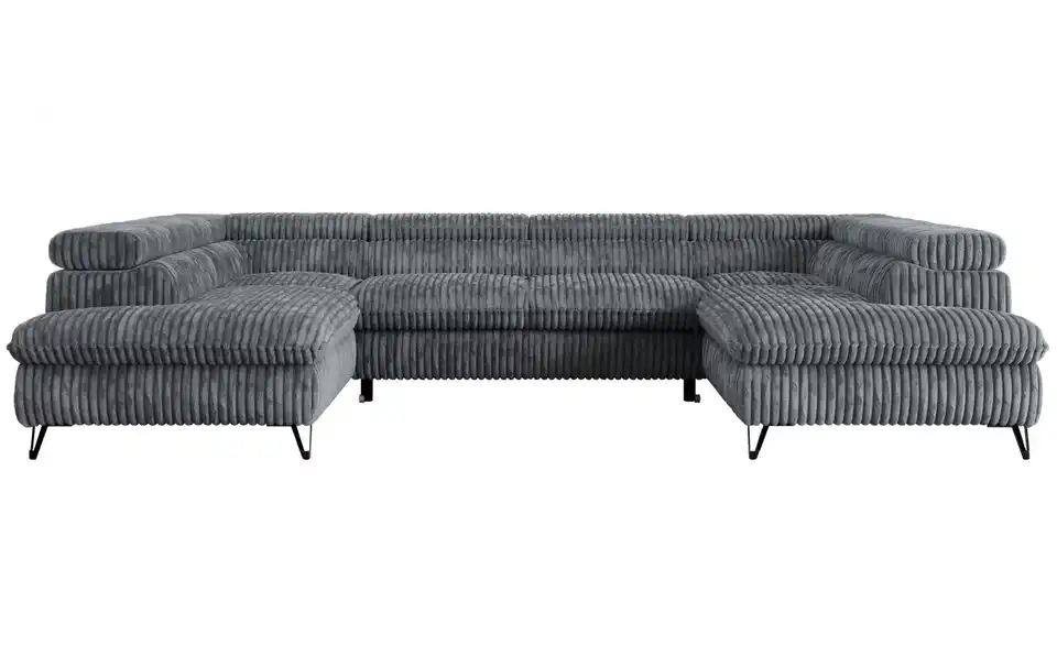 Wohnlandschaft Dunkelgrau Peter, Frontansicht