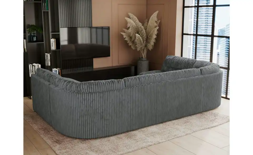 Wohnlandschaft Hellgrau, Rückansicht