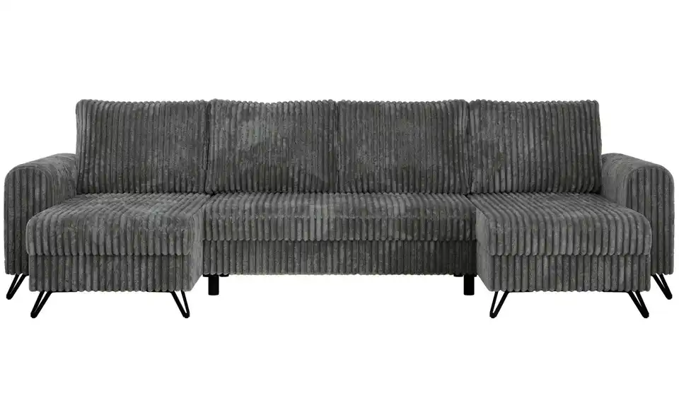 Wohnlandschaft Dunkelgrau, Frontansicht