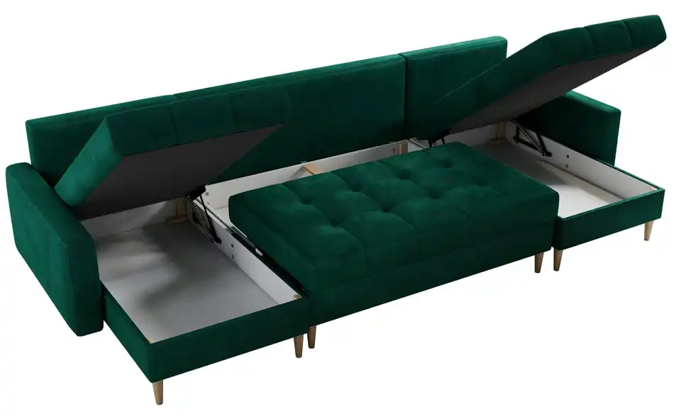 Wohnlandschaft Dunkelgrün, geöffnet