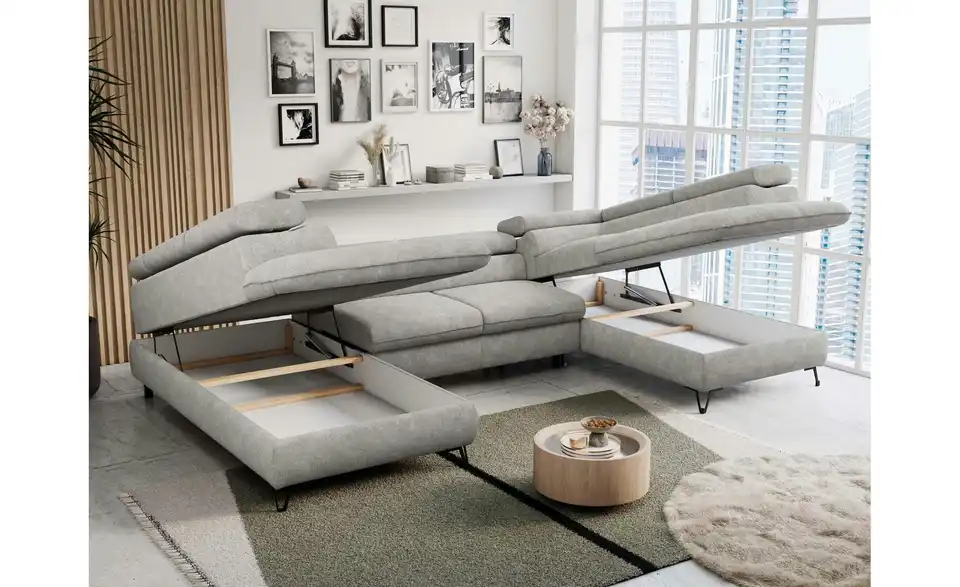 Wohnlandschaft Hellgrau Peter, Funktionsansicht