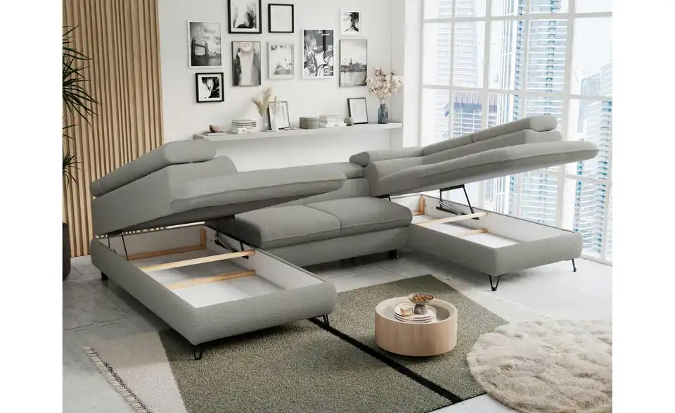 Wohnlandschaft Hellgrau Peter, Funktionsansicht