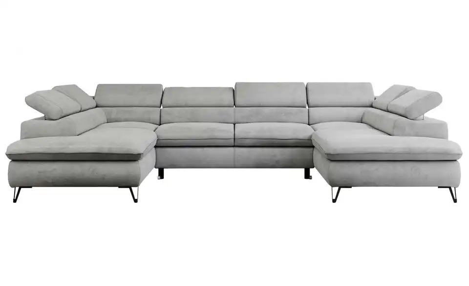 Wohnlandschaft Hellgrau Peter, Frontansicht