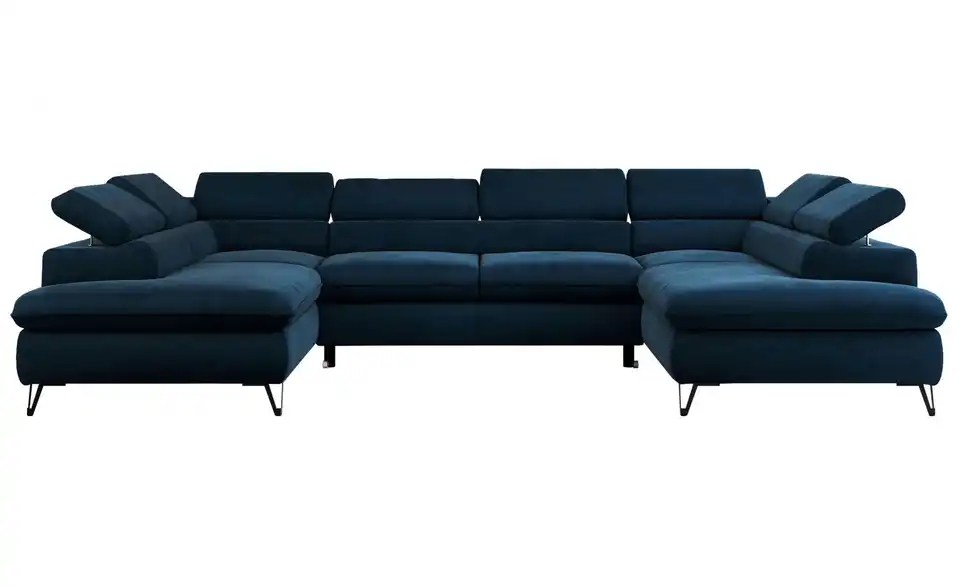 Wohnlandschaft Dunkelblau Peter, Frontansicht