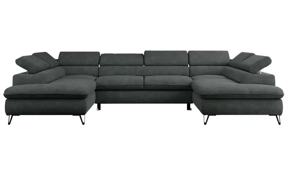 Wohnlandschaft Dunkelgrau Peter, Frontansicht