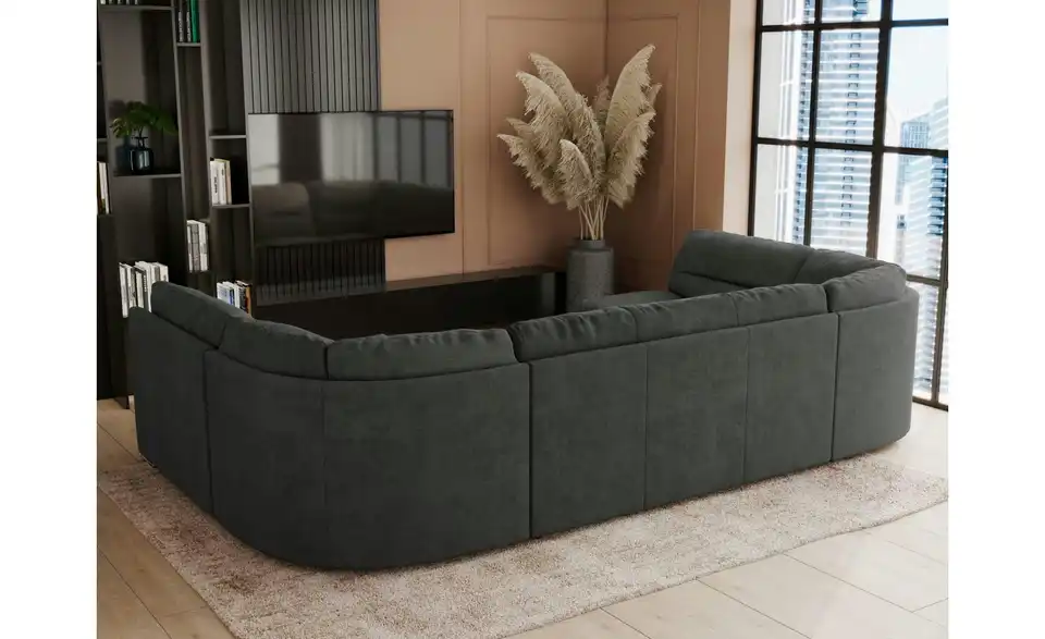 Wohnlandschaft Dunkelgrau, Rückansicht