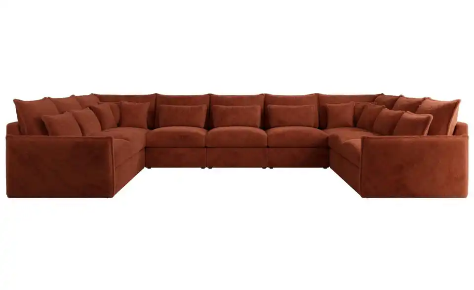 Wohnlandschaft Orange, Frontansicht