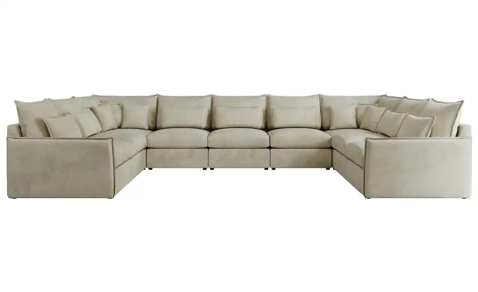 Wohnlandschaft Beige, Frontansicht