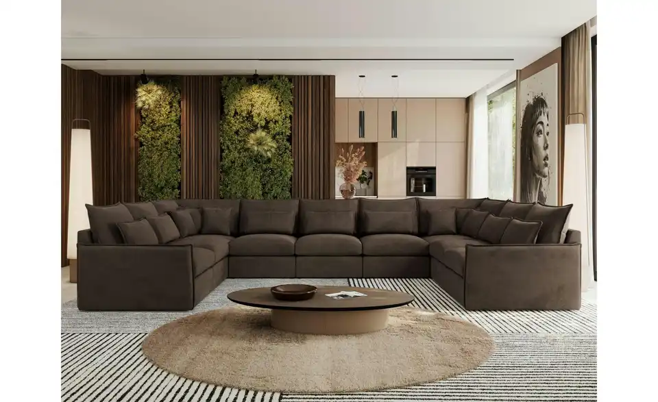 Wohnlandschaft Dunkelbraun, in Wohnsituation