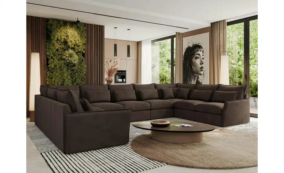 Wohnlandschaft Dunkelbraun, in Wohnsituation