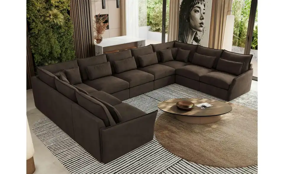 Wohnlandschaft Dunkelbraun, in Wohnsituation