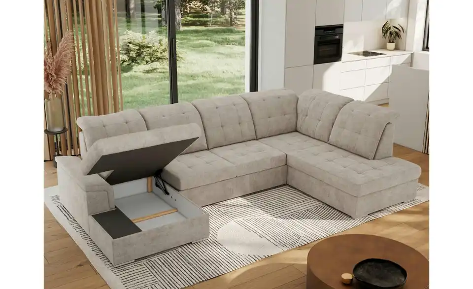 Wohnlandschaft Madrito mit Schlaffunktion, Funktionsansicht