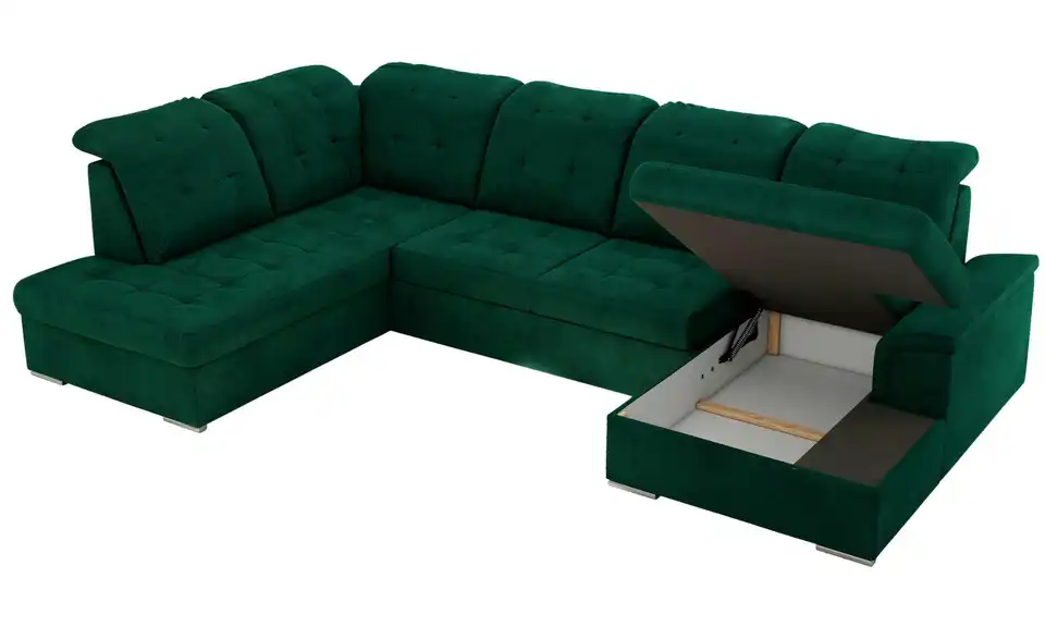 Wohnlandschaft Madrito mit Schlaffunktion, geöffnet