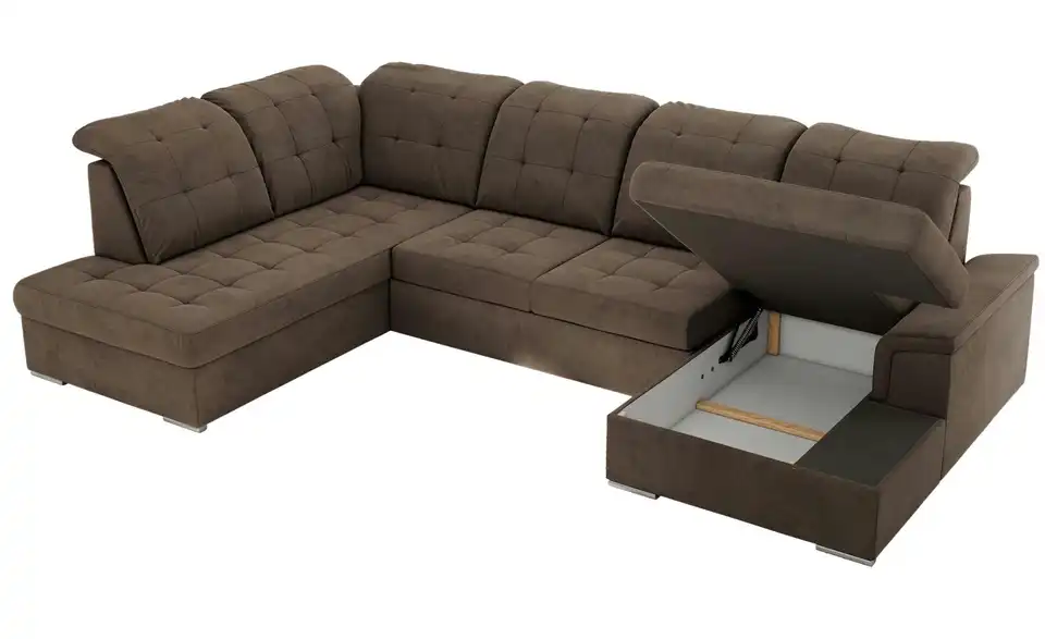 Wohnlandschaft Madrito mit Schlaffunktion, geöffnet