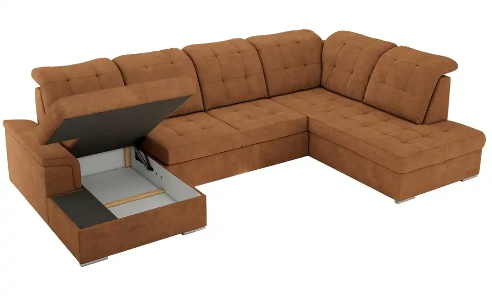 Wohnlandschaft Madrito mit Schlaffunktion, geöffnet