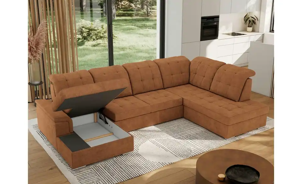 Wohnlandschaft Madrito mit Schlaffunktion, Funktionsansicht