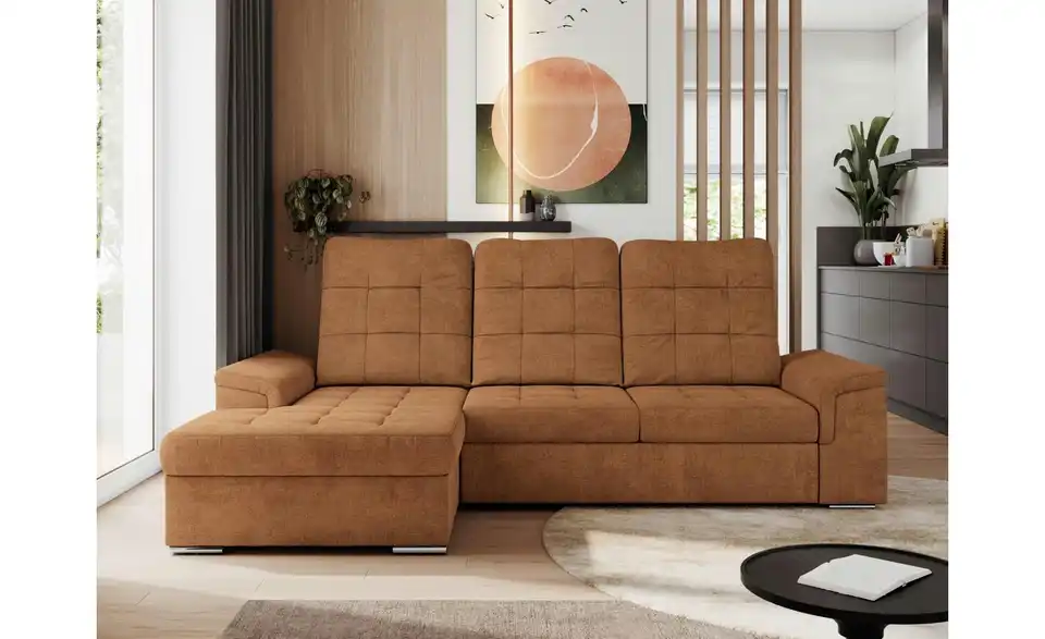 Ecksofa Madrito mit Schlaffunktion, in Wohnsituation