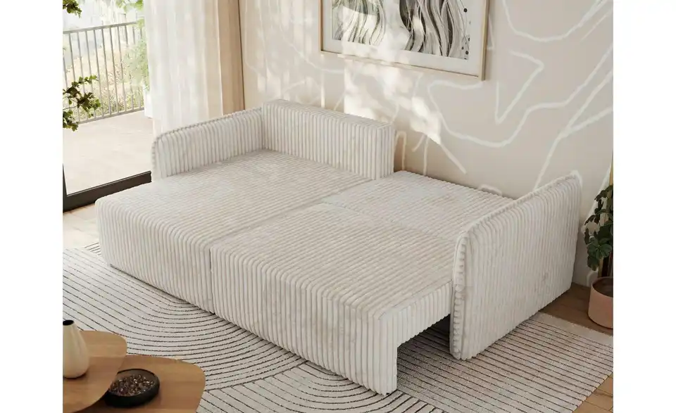 Ecksofa Beige, in Wohnsituation