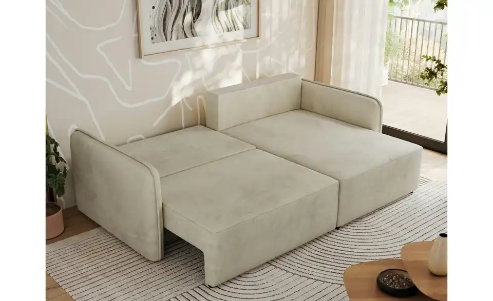 Ecksofa Beige, in Wohnsituation