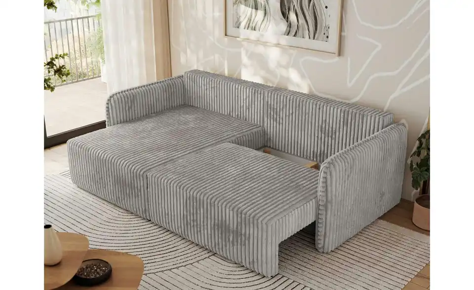 Ecksofa Hellgrau, Funktionsansicht