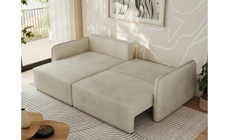 Ecksofa Beige, in Wohnsituation