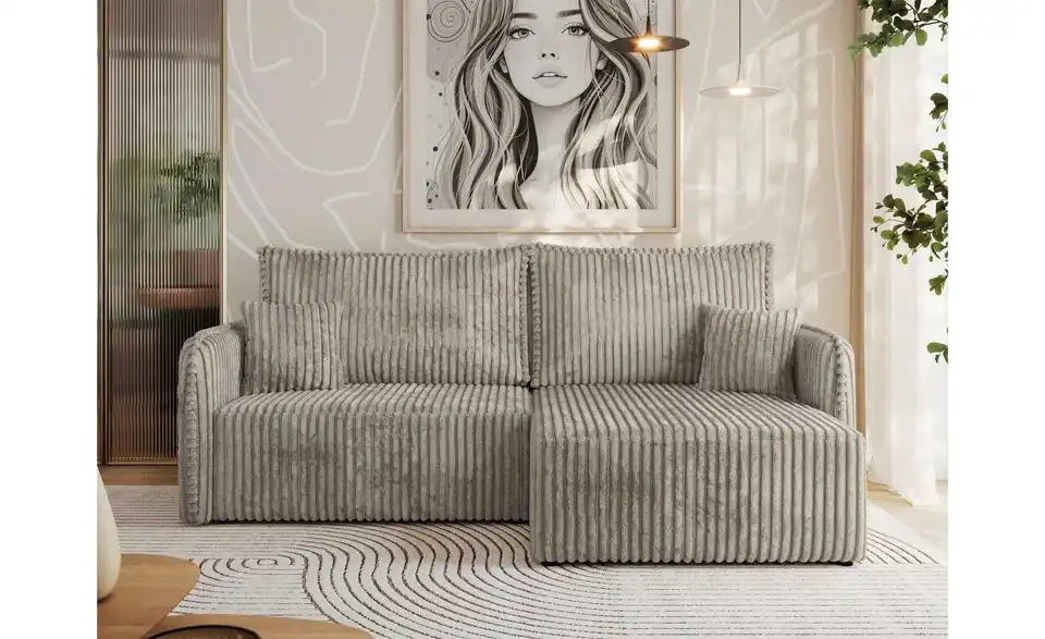 Ecksofa Hellbraun, in Wohnsituation