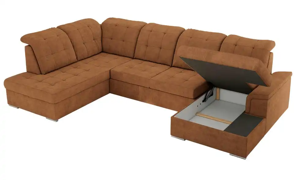 Wohnlandschaft Madrito mit Schlaffunktion, geöffnet