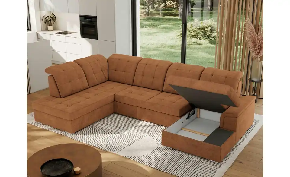 Wohnlandschaft Madrito mit Schlaffunktion, Funktionsansicht