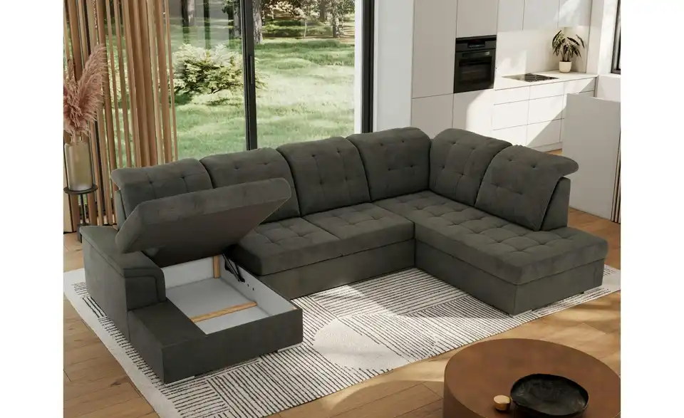 Wohnlandschaft Madrito mit Schlaffunktion, Funktionsansicht