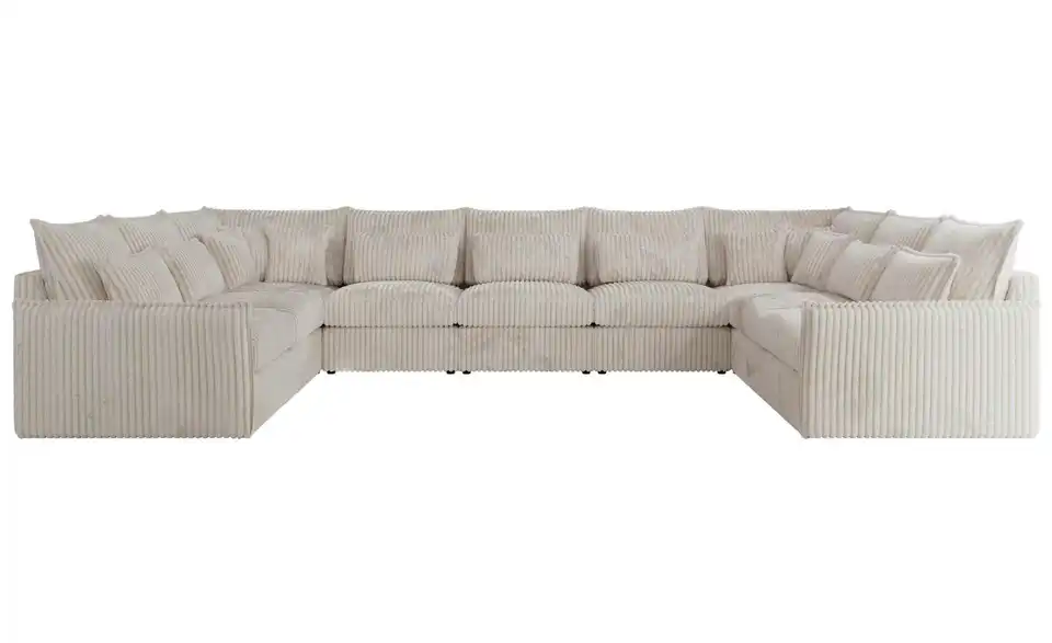 Wohnlandschaft Hellbeige, Frontansicht