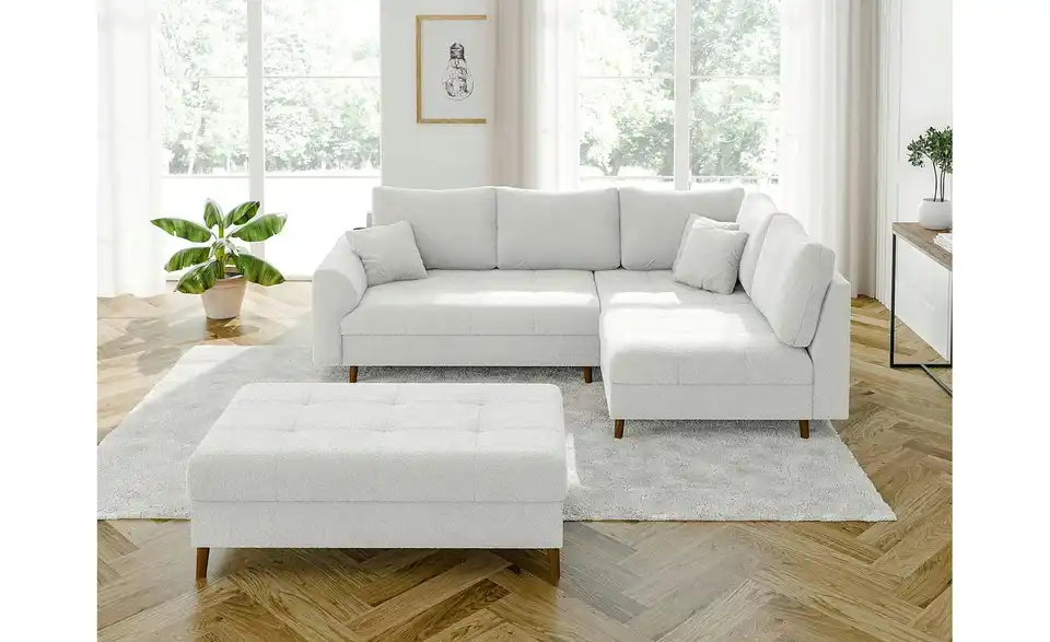 Ecksofa mit Hocker Lars, in Wohnsituation